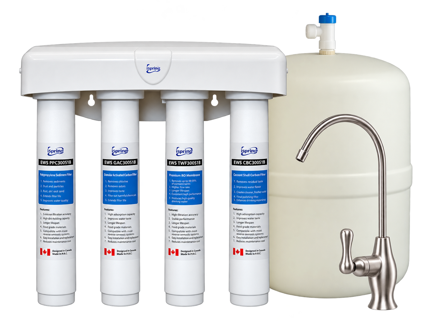 Preferred four-stage reverse osmosis system