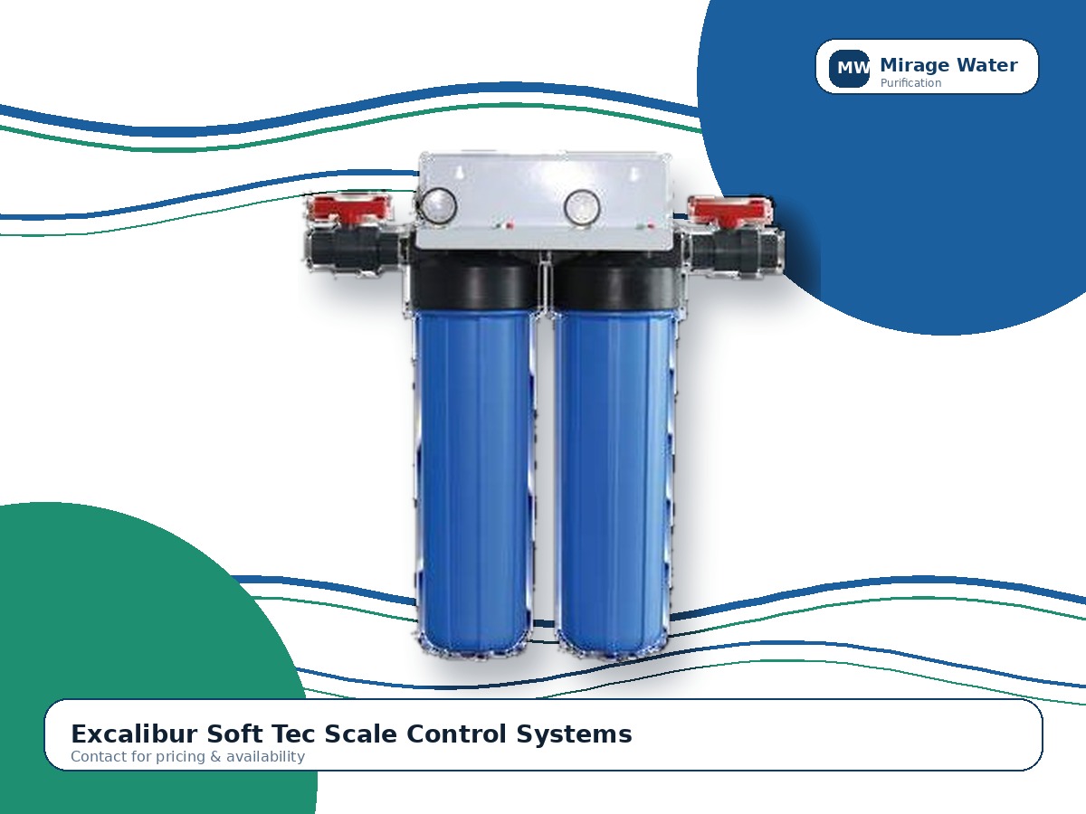 Excalibur Soft Tec Scale Control Systems equipment photo on a Mirage Water branded white background