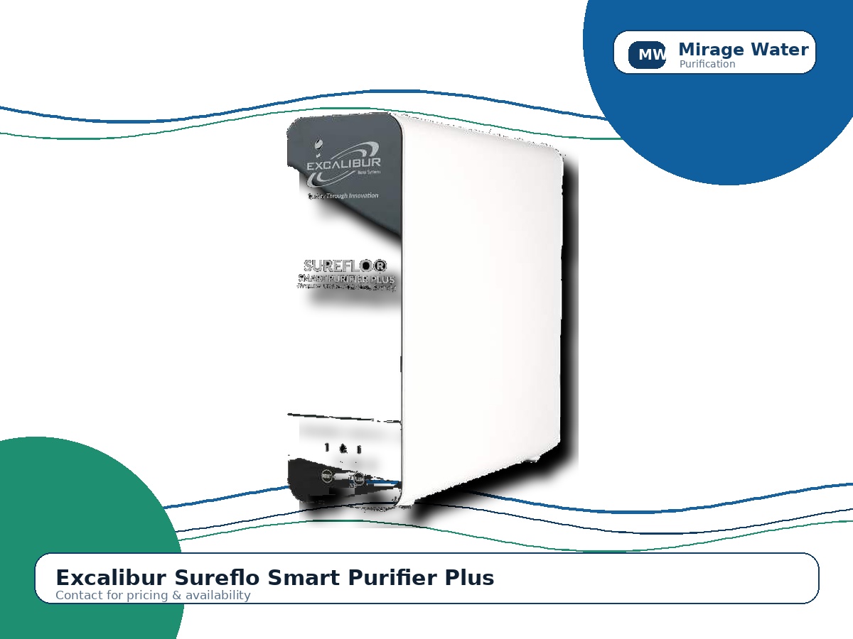Excalibur Sureflo Smart Purifier Plus equipment photo on a Mirage Water branded white background