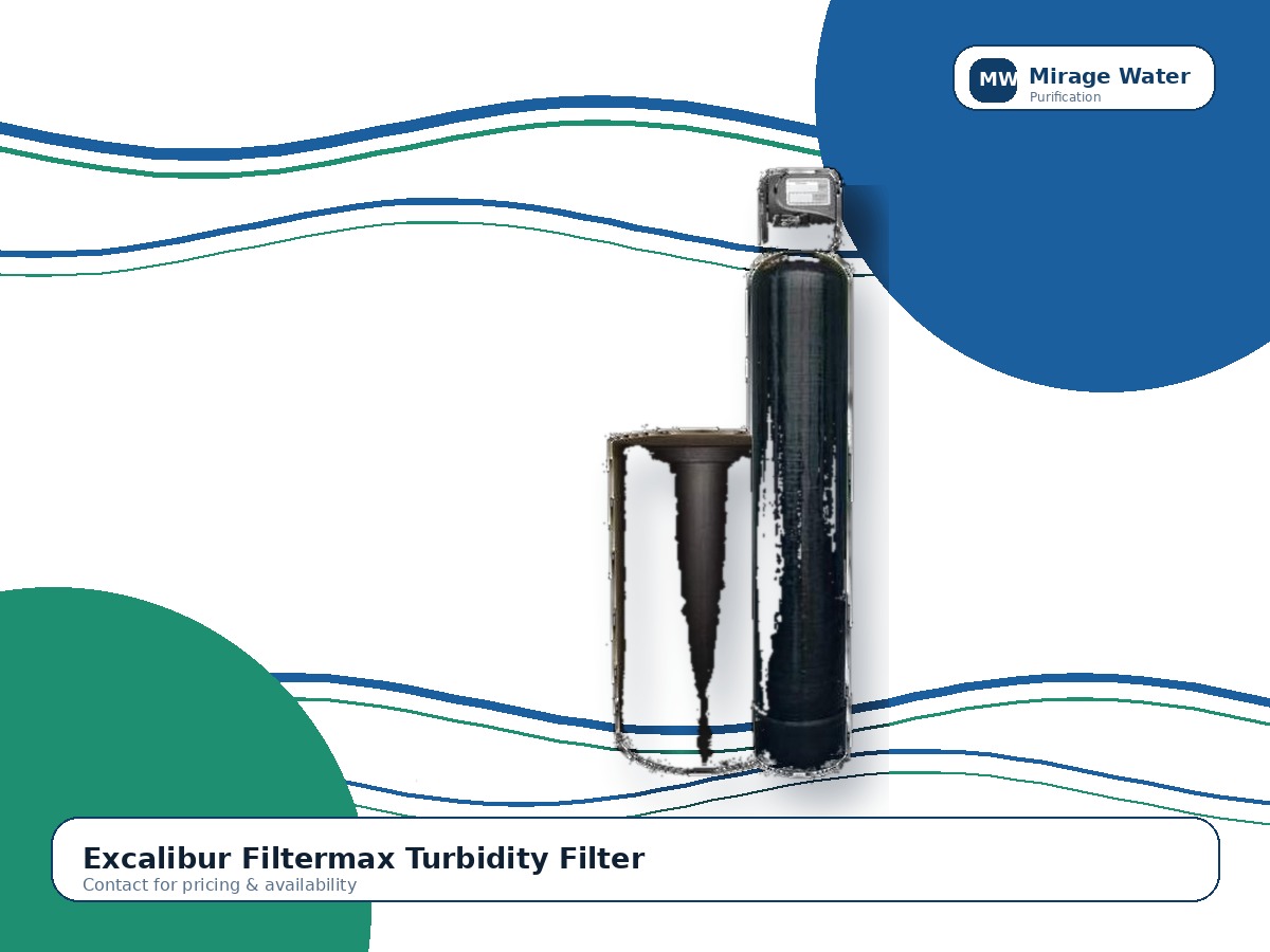 Excalibur Filtermax Turbidity Filter equipment photo on a Mirage Water branded white background